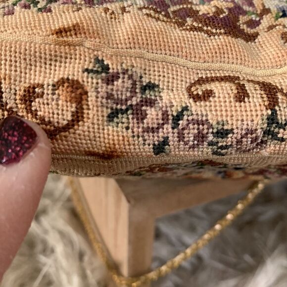 Vintage 1930's Jolles Made In Austria Floral Tapestry Evening Bag And Coin Purse - Picture 5 of 16